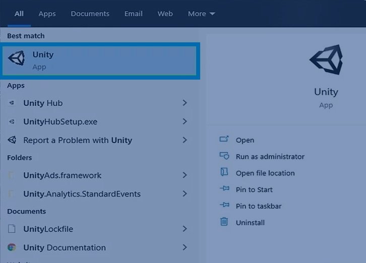 Mettre à jour le programme Unity 1