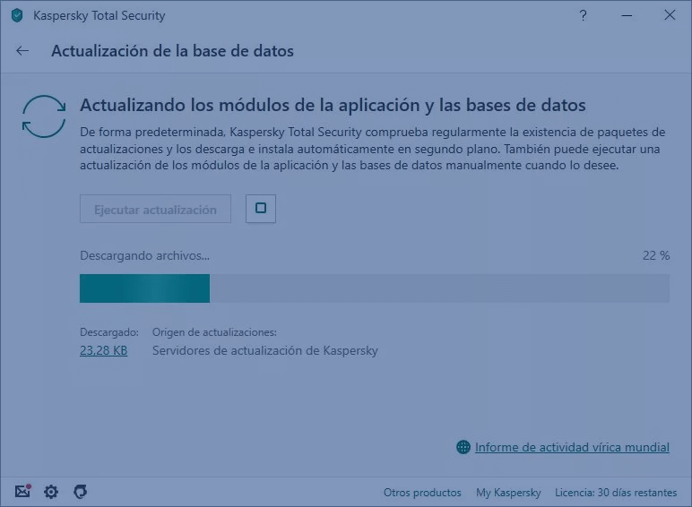 mise à jour de la base de données kaspersky 4