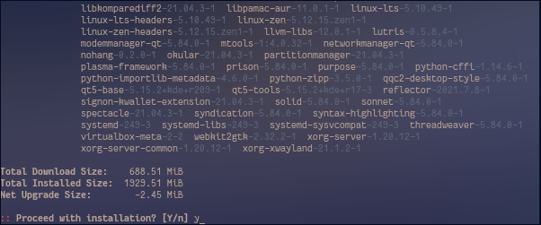 Appliquer une mise à jour du système sur Arch Linux 2