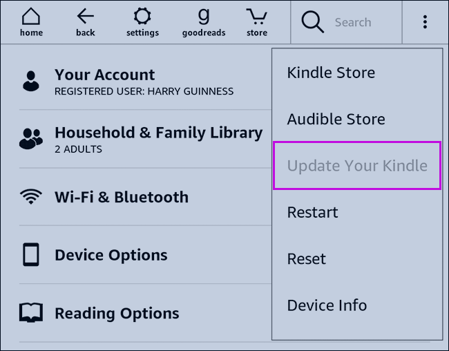 Comment mettre à jour votre Kindle par Wi-Fi 1