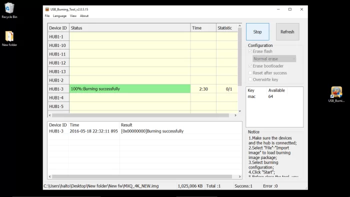 Étapes de la mise à jour du micrologiciel du MXQ Pro 4K 4
