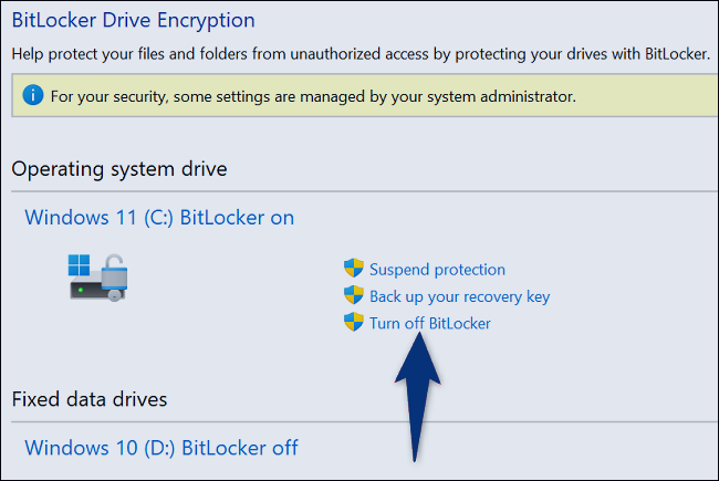 Désactiver le cryptage BitLocker sur Windows 10 ou 11 4