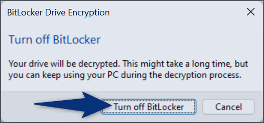 Désactiver le cryptage BitLocker sur Windows 10 ou 11 5