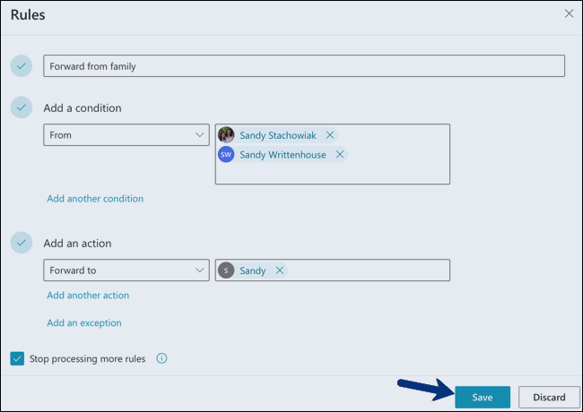 Transférer certains courriels 7